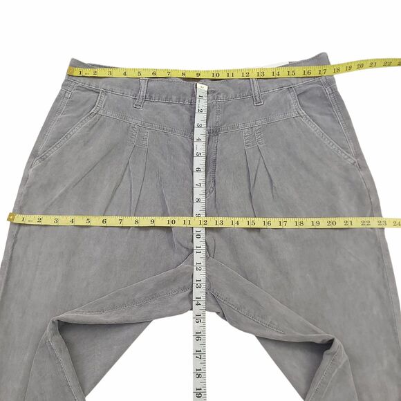 American Eagle Corduroy Mom Jean Womens 16 Long Gray Pleated Soft 100% Cotton - Picture 11 of 12